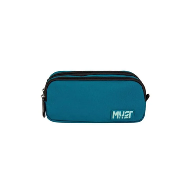 Trousse Must Team Monochrome  Bleu Pétrole avec rose 2 compartiments