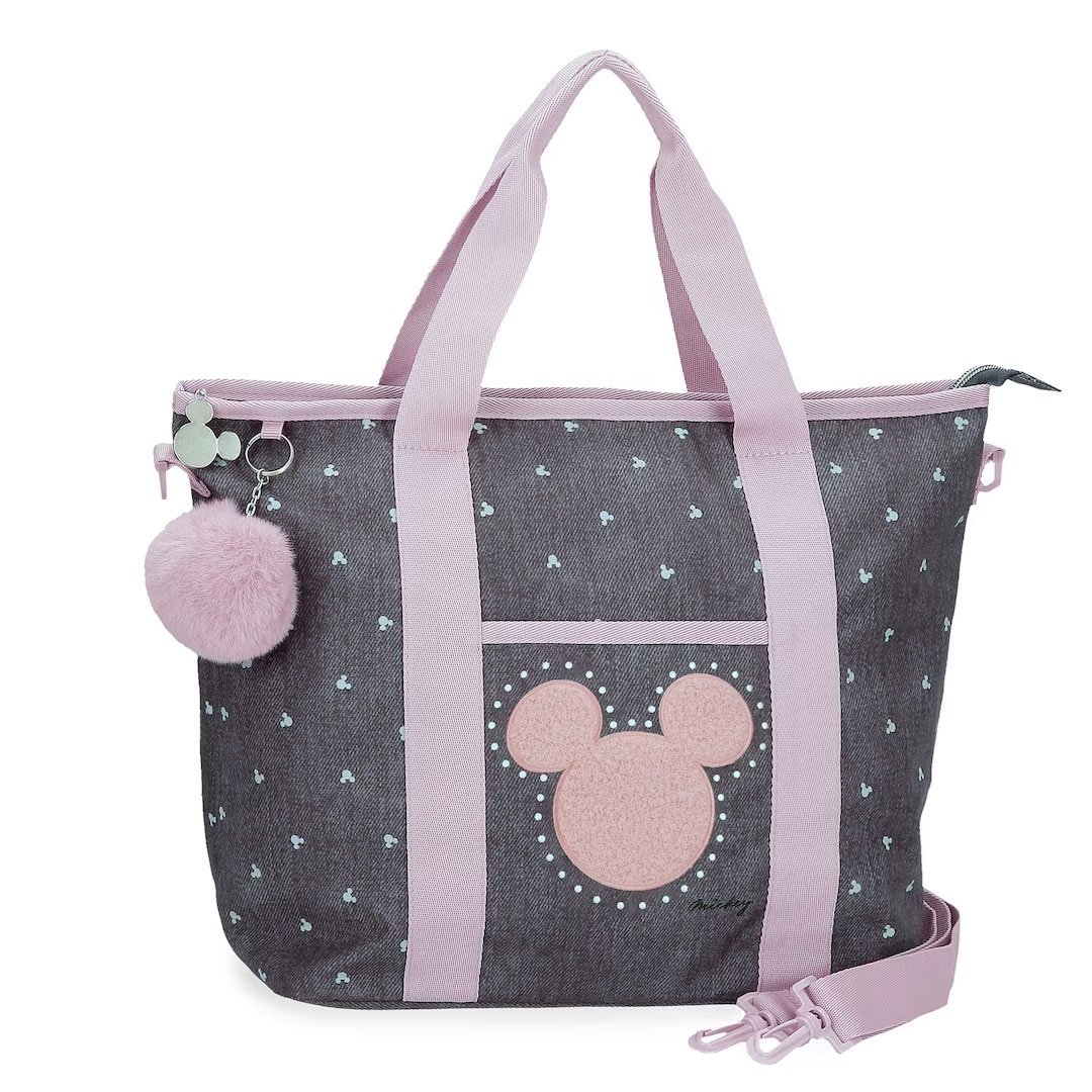 sac-gris-et-rose-disney-minnie-avec-sangle-reglable-455-x-32-x-165-cm