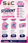 Pack Scolaire Primaire Must Team Stitch Rose – Cartable Trolley + Sac Isotherme + Trousse